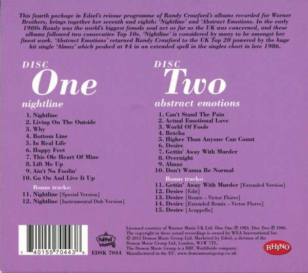 Randy Crawford : Nightline + Abstract Emotions (2xCD, Album, Comp, RE, RM)