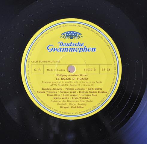 Wolfgang Amadeus Mozart - Hermann Prey, Edith Mathis, Gundula Janowitz, Dietrich Fischer-Dieskau, Tatiana Troyanos, Chor der Deutschen Oper Berlin, Orchester Der Deutschen Oper Berlin, Karl Böhm : Le Nozze Di Figaro (Box + 4xLP, Club)