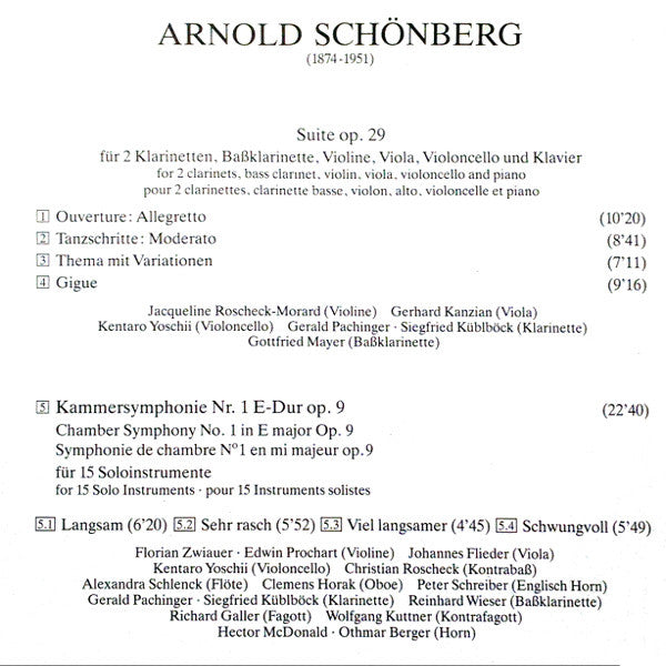 Arnold Schönberg* - Wiener Concert-Verein, Martin Sieghart : Arnold Schönberg - Kammersymphonie Op. 9 • Suite Op. 29 • Kaiserwalzer (CD)