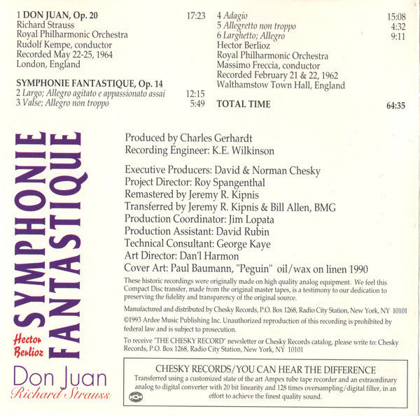 Hector Berlioz, Richard Strauss : Symphonie Fantastique (CD, Comp)