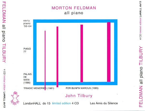 Morton Feldman - John Tilbury : All Piano (4xCD, Album, Ltd)