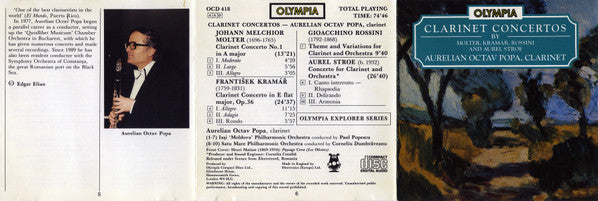 Aurelian Octav Popa : Clarinet Concertos (CD, Comp)