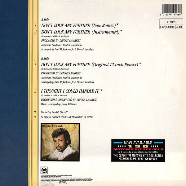 Dennis Edwards Featuring Siedah Garrett : Don't Look Any Further (Extended Versions) (12", Maxi)