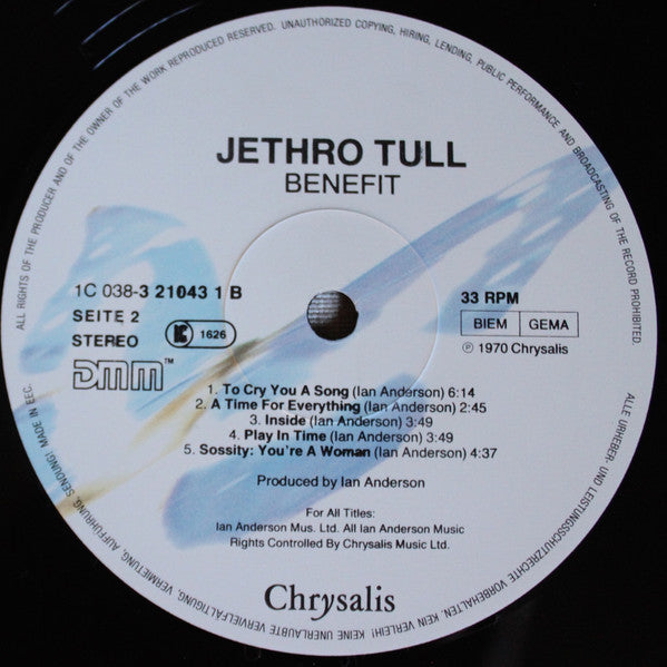 Jethro Tull : Benefit (LP, Album, RE, DMM)