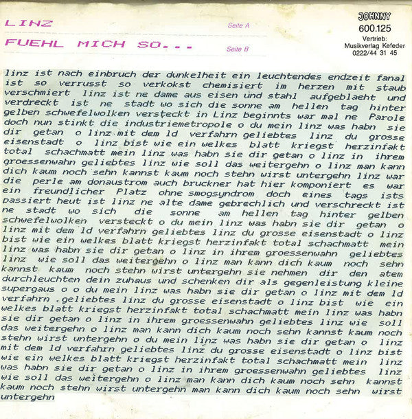 Eela Craig : Linz (7", Single)