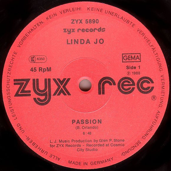 Linda Jo Rizzo : Passion (12", Maxi)