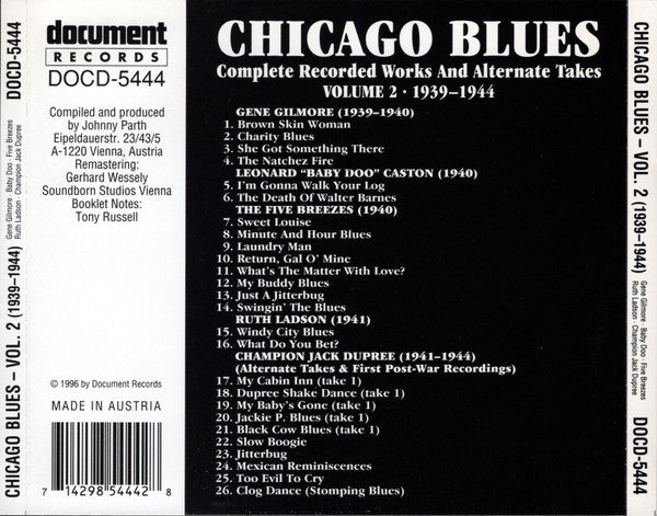 Various : Chicago Blues Volume 2 (1939-1944) (CD, Comp, RM)