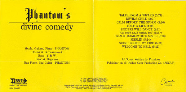 Phantom (36) : Phantom's Divine Comedy Part 1 (CD, Album, RE)