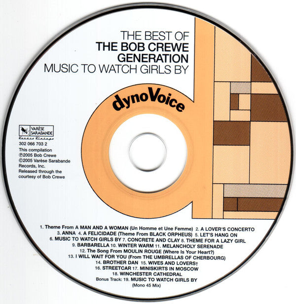 The Bob Crewe Generation : The Best Of The Bob Crewe Generation: Music To Watch Girls By (CD, Comp)