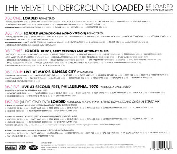 The Velvet Underground : Loaded (Re-Loaded 45th Anniversary Edition) (CD, RE, RM + CD, Mono, RE, RM + CD, RE + CD, Album)