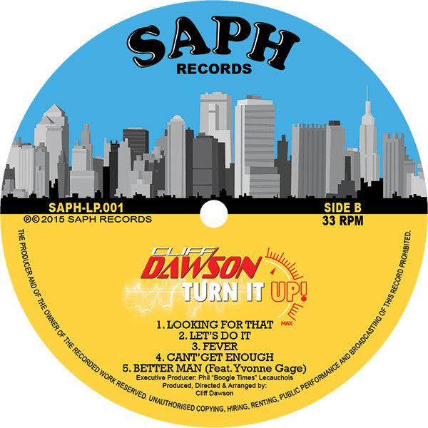 Cliff Dawson : Turn It Up! (LP, Album, Ltd)