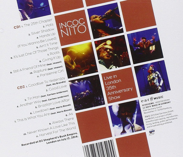 Incognito : Live In London 35th Anniversary Show (2xCD, Album)