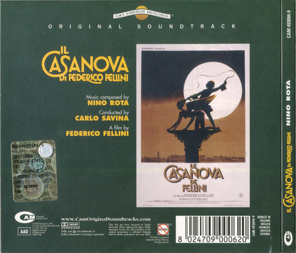 Nino Rota : Il Casanova Di Federico Fellini (CD, Album, RE, RM, Dol)