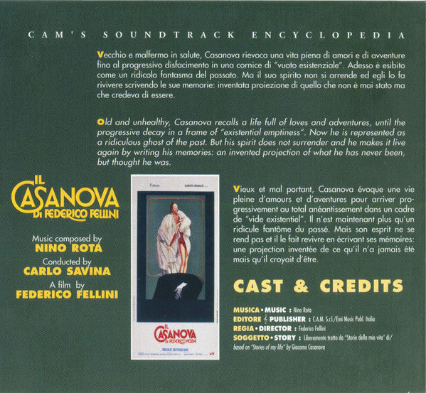 Nino Rota : Il Casanova Di Federico Fellini (CD, Album, RE, RM, Dol)