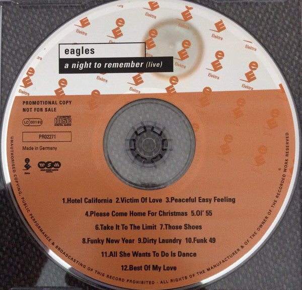 Eagles : A Night To Remember (Live) (CD, Promo)