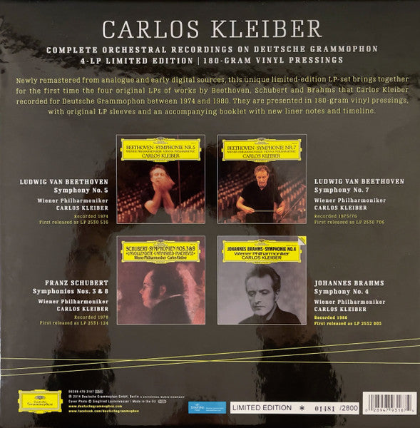 Carlos Kleiber : Complete Orchestral Recordings On Deutsche Grammophon (4xLP, Comp, Ltd, Num, RM, 180 + Box)