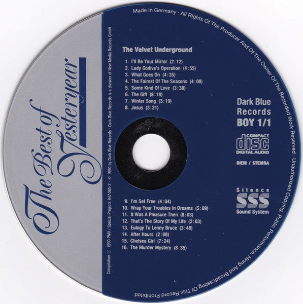 The Velvet Underground & Nico (3) : The Best Of Yesteryear Vol. 01 (CD, Comp, Ltd, RM)