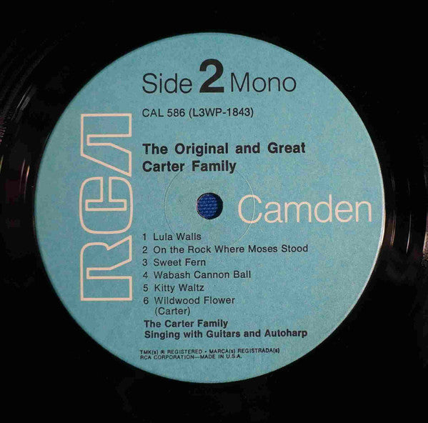 The Carter Family : The Original And Great Carter Family (LP, Album, Comp, Mono, RE)
