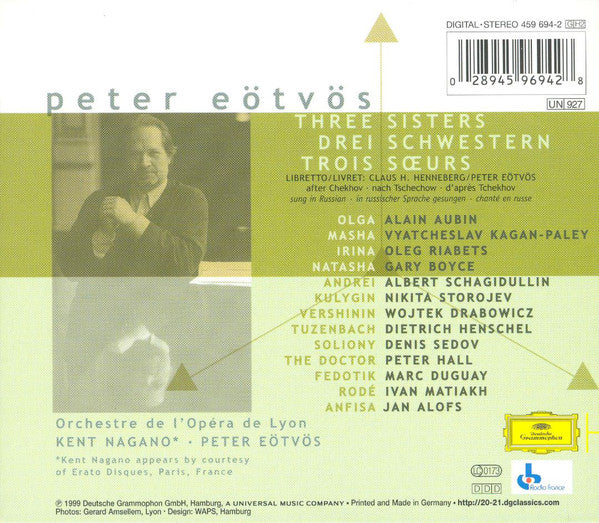 Peter Eötvös - Orchestre De L'Opéra De Lyon, Kent Nagano : Three Sisters = Drei Schwestern = Trois Sœurs (2xCD, Album, Dig + Box, Sli)