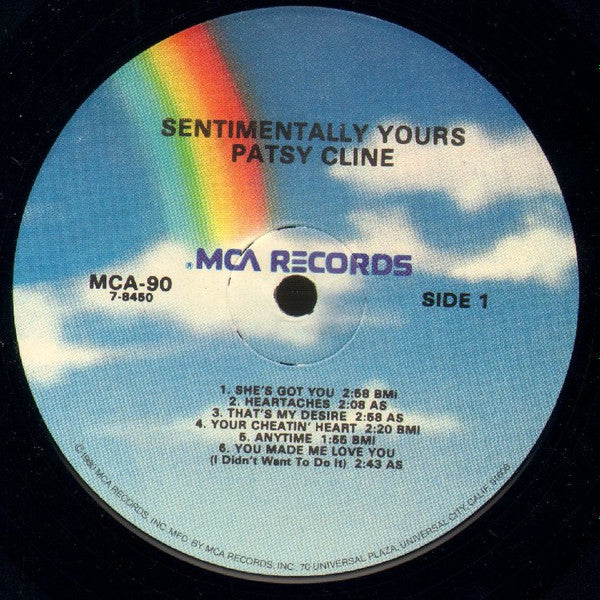 Patsy Cline : Sentimentally Yours (LP, Album, RE, RP)