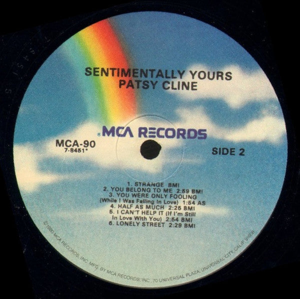 Patsy Cline : Sentimentally Yours (LP, Album, RE, RP)
