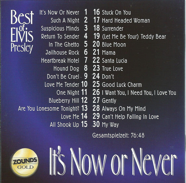 Elvis Presley : It's Now Or Never (Best Of Elvis Presley) (CD, Comp, RM, 24 )