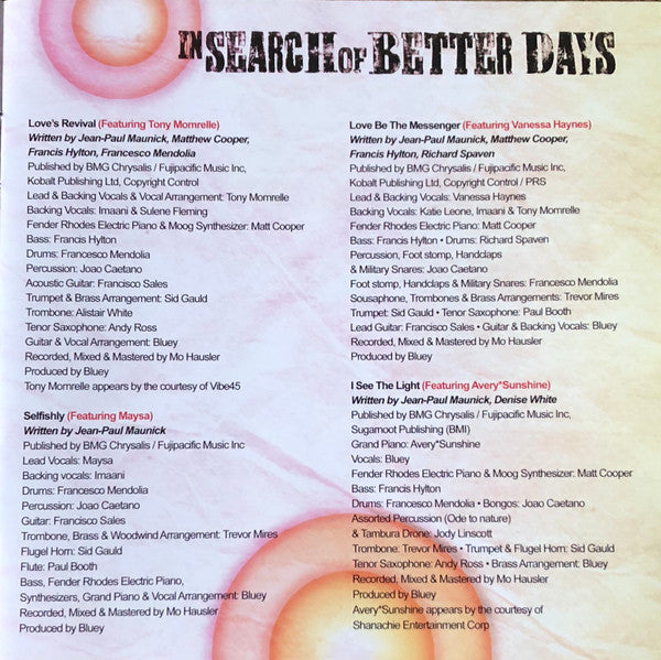 Incognito : In Search Of Better Days (CD, Album)