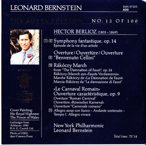 Hector Berlioz, Leonard Bernstein, New York Philharmonic : Symphonie Fantastique, Overture From "Benvenuto Cellini," Rákóczky March, Roman Carnival Overture (CD, Comp, RE, RM)
