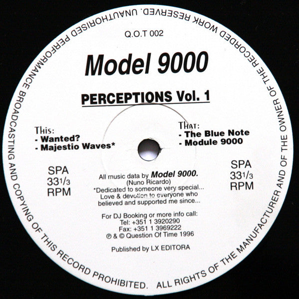 Model 9000 : Perceptions Vol. 1 (12")