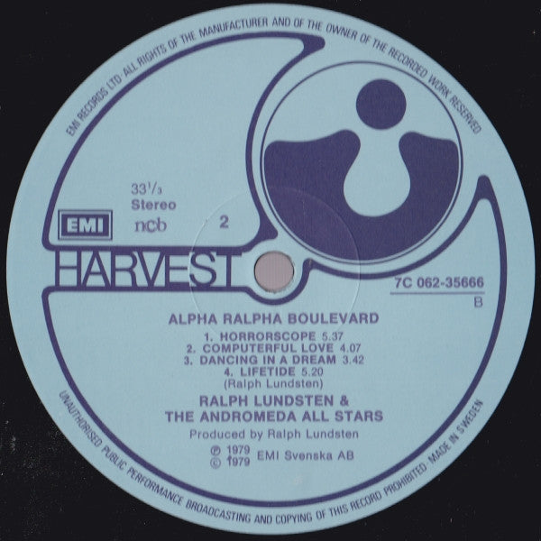 Ralph Lundsten And The Andromeda All Stars : Alpha Ralpha Boulevard (LP, Album)