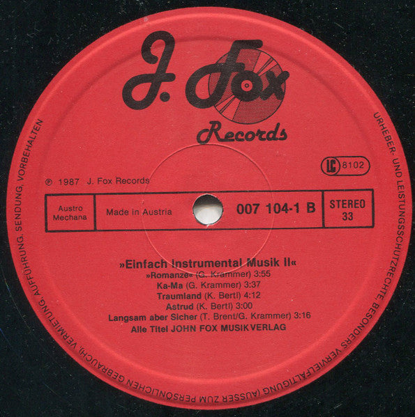 Unknown Artist : Einfach Instrumental Musik II (LP)