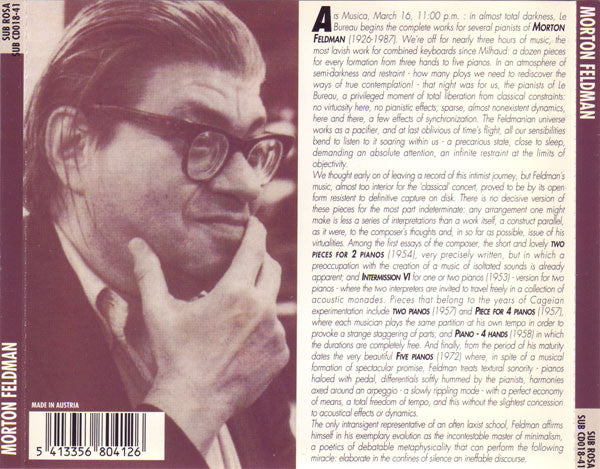 Morton Feldman - Le Bureau Des Pianistes : Pieces For More Than Two Hands (CD, Album)