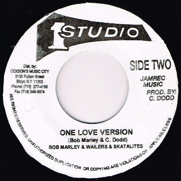 Bob Marley & The Wailers : One Love (7", Single, RE)