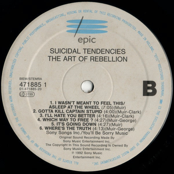 Suicidal Tendencies : The Art Of Rebellion (LP, Album)