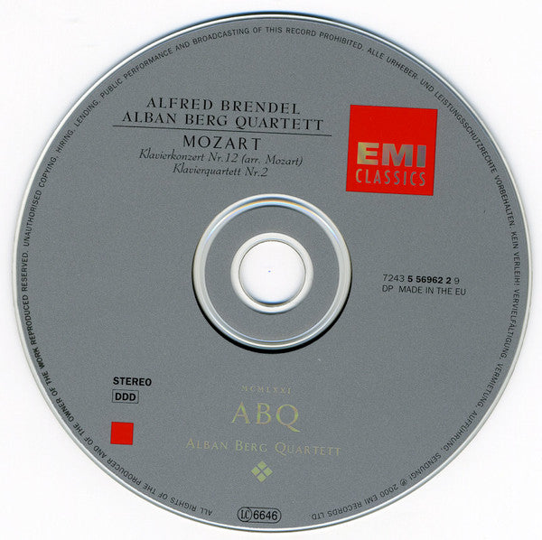 Mozart*, Alfred Brendel, Alban Berg Quartett : Piano Concerto No.12, Etc. (CD, Album)