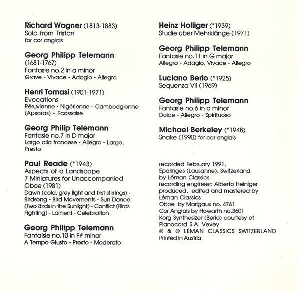 Nicholas Daniel : Oboe Alone (Hautbois Seul) (CD)