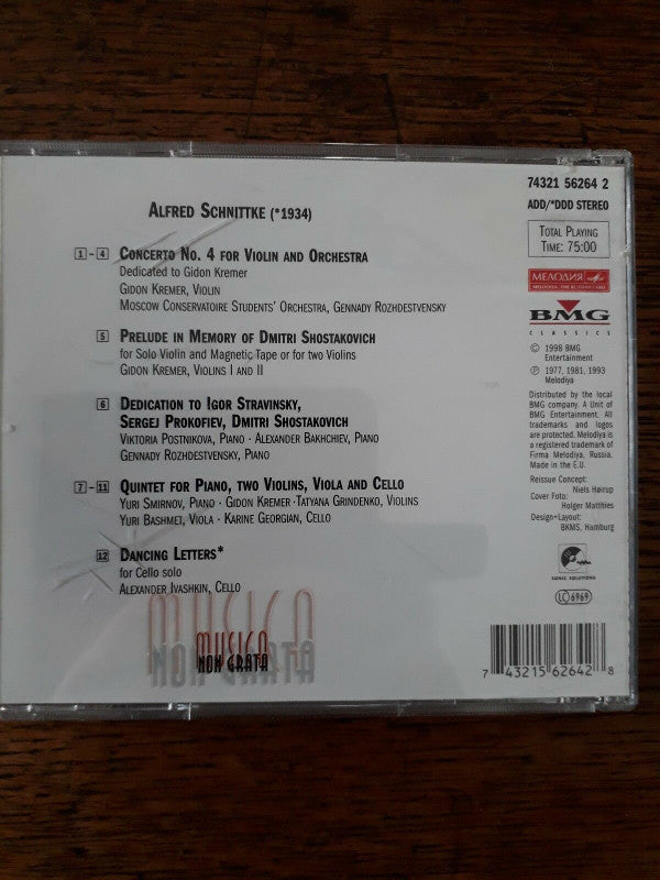 Alfred Schnittke : Concerto No 4 / Prelude / Quintet / Dancing Letters (CD, Album)