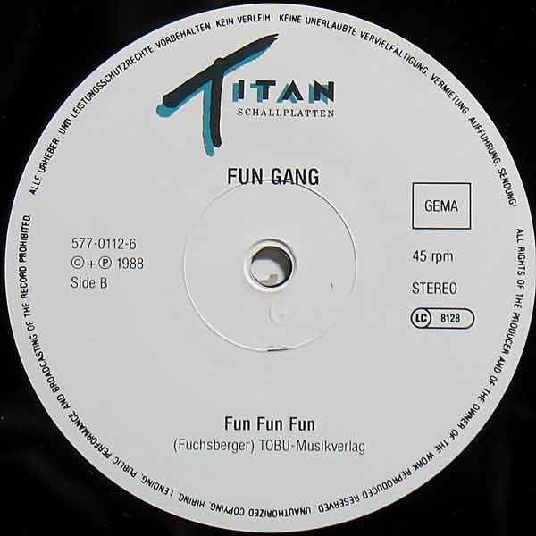 Fun Gang : Just For Fun (12", Maxi)