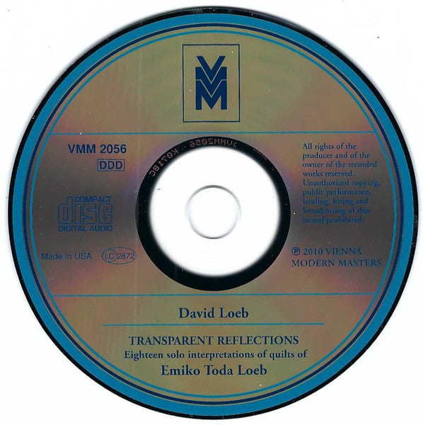 David Loeb : Transparent Reflections - Eighteen Solo Interpretations Of Quilts Of Emiko Toda Loeb (CD, Album)