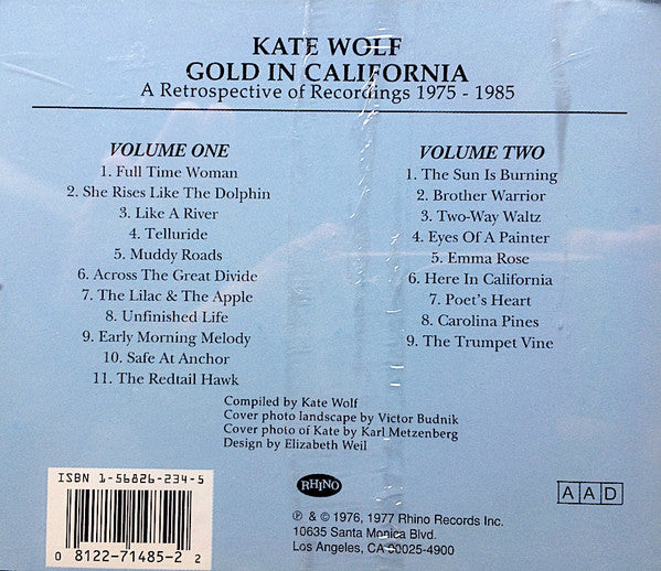 Kate Wolf : Gold In California (A Retrospective Of Recordings 1975-1985) — Volumes 1 & 2 (2xCD, Comp, RE)