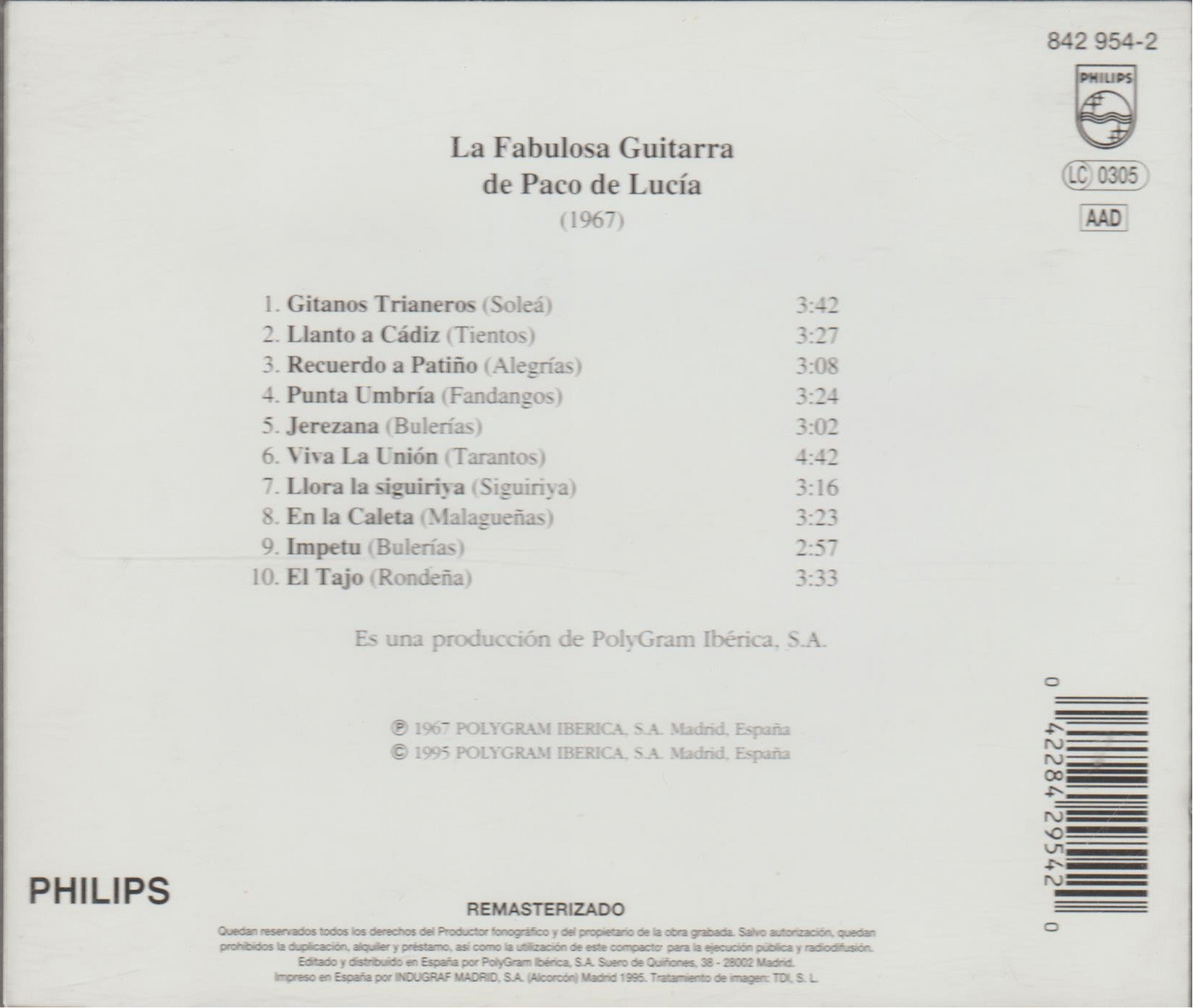 La Fabulosa Guitarra De Paco De Lucía