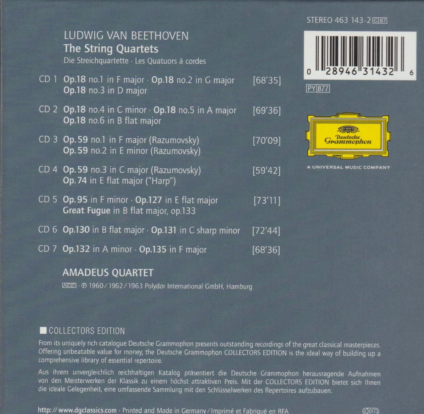 The String Quartets / Amadeus Quartet