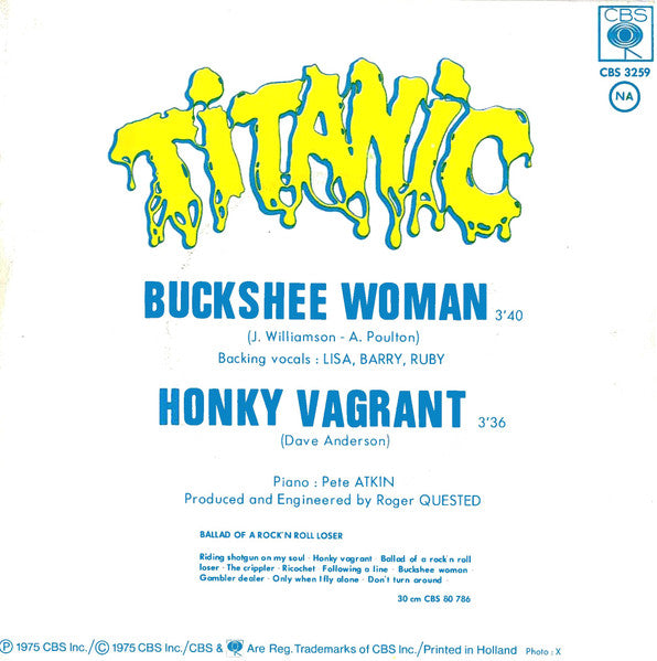 Buckshee Woman / Honky Vagrant
