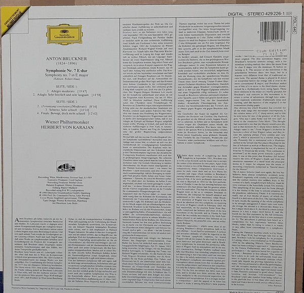 Anton Bruckner, Herbert Von Karajan, Wiener Philharmoniker – Symphonie No. 7