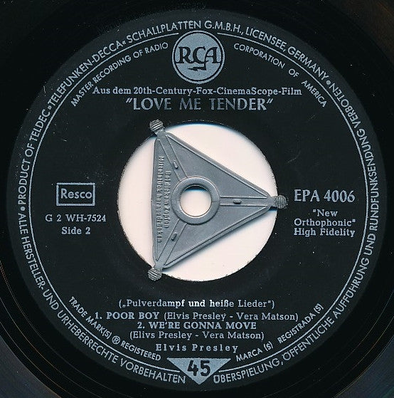 Elvis Presley : Love Me Tender (Pulverdampf Und Heisse Lieder) (7", EP, cov)
