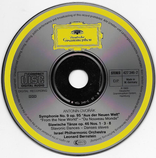 Dvořák*, Israel Philharmonic Orchestra, Leonard Bernstein : Symphony No. 9 »Aus Der Neuen Welt = From The New World = Du Nouveau Monde«, 3 Slawische Tänze = 3 Slavonic Dances = 3 Danses Slaves (CD)