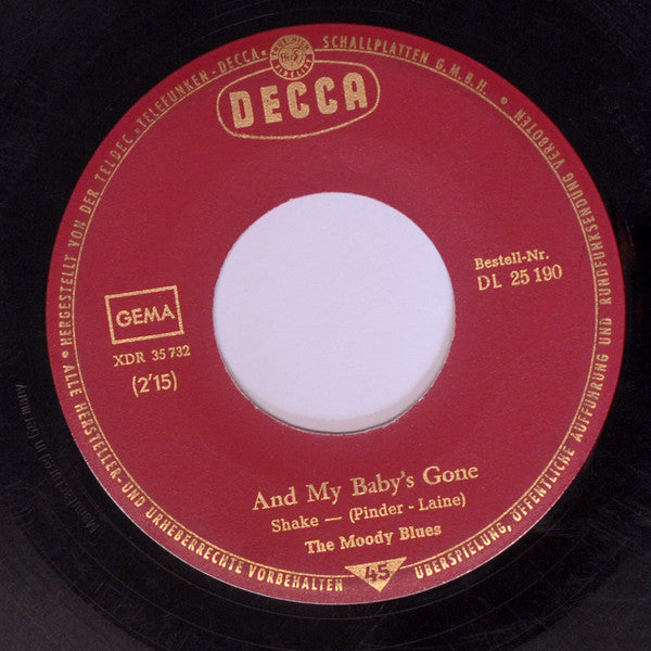 The Moody Blues : From The Bottom Of My Heart (I Love You) / And My Baby's Gone (7")