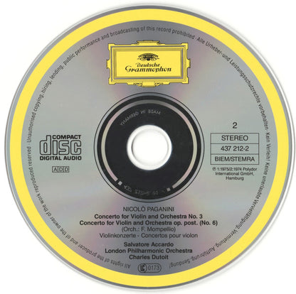 Niccolò Paganini - Salvatore Accardo, London Philharmonic Orchestra, Charles Dutoit : The 6 Violin Concertos = -Die Violinkonzerte (3xCD, Album)