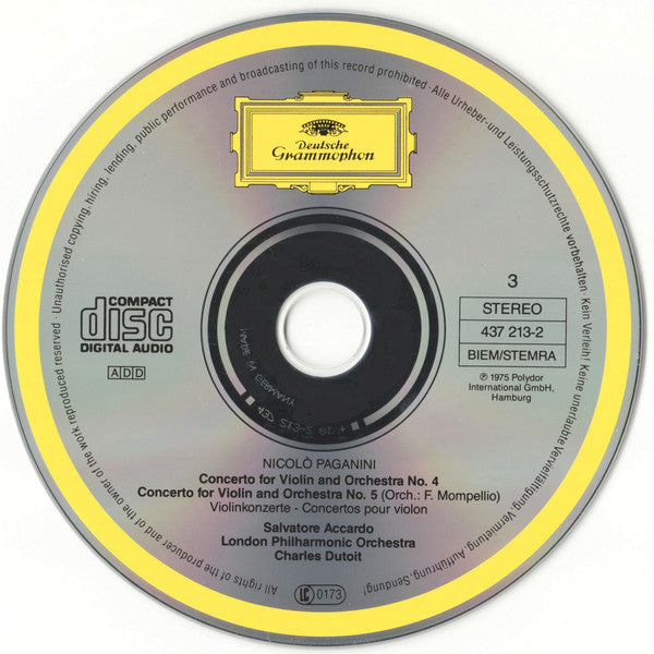 Niccolò Paganini - Salvatore Accardo, London Philharmonic Orchestra, Charles Dutoit : The 6 Violin Concertos = -Die Violinkonzerte (3xCD, Album)