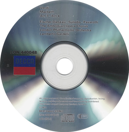 Giuseppe Verdi - Dietrich Fischer-Dieskau, Elena Souliotis, Luciano Pavarotti, London Philharmonic Orchestra, Lamberto Gardelli : Macbeth (2xCD, Album, RE, RM)